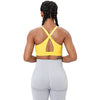 Cordaw Zip Front Sports Bra Adjustable Straps High Support Medium Impact Zipper Front Hook Running Bra Crisscross Padded-Yellow-4XL