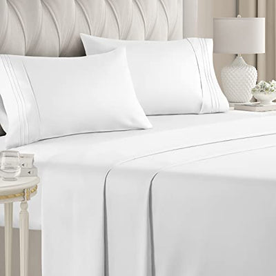 Queen Size 4 Piece Set - Comfy Breathable & Cooling Sheets - Hotel Luxury Bed Sheets - Deep Pockets, Easy-Fit, Extra Soft & Wrinkle Free Sheets