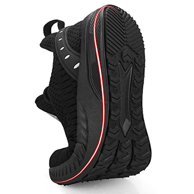 Feethit Women Tennis Running Shoes Walking Shoes Lightweight Casual Sneakers for Travel Gym Work Woman Waitress Nurse All Black 9