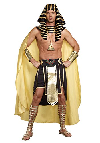 Dreamgirl Mens S Tut King Of Egypt Adult Fashion Costume, Black/Gold, Large US