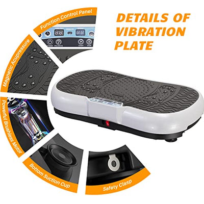 Vibration Plate Exercise Machine with Bluetooth Speaker, 10 Modes Whole Body Shape Vibration Platform Machine with Jump Rope for Weight Loss Fitness, 99 Levels Home Gym Equipment Workout Machine