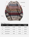 Men's Autumn Winter Vintage Striped Sweater Pullover Sweaters Oversized Long Sleeve Casual Jumper Knit Pullovers Tops(Red-M)